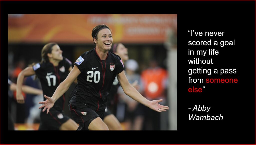 Abby Wambach is a soccer champion who knew that her achievements on and off the field were a result of teamwork. Access Mining has built a team that delivers high-performance in underground mining through teamwork, courage and selflessness.